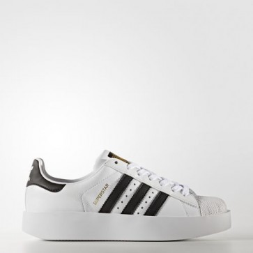 Zapatillas Adidas para mujer super star bold footwear blanco/core negro/gold metallic BA7666-042