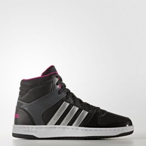 Zapatillas Adidas para mujer vs hoopster mid core negro/matte silver/bold rosa B74431-408